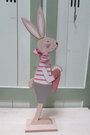 Haas/konijn roze  55 cm