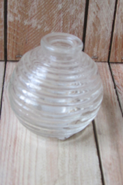 Glazen vaasje helder met decor (W150)