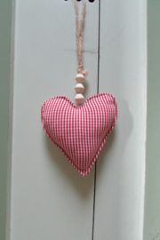 Hartje rood/geruit 13 cm