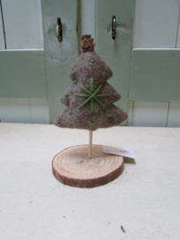 Kerstboom grijs 16 cm van stof
