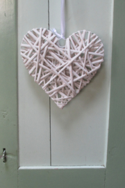 Rieten hart wit 20 cm