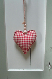 Hartje rood/geruit 13 cm