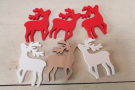 Rendiertje 5x7 cm ass. kleur (K1)