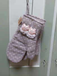 Ovenwant poesjes grijs 2 stuks