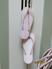 Slippers voor decoratie per paar, 20 cm  wit