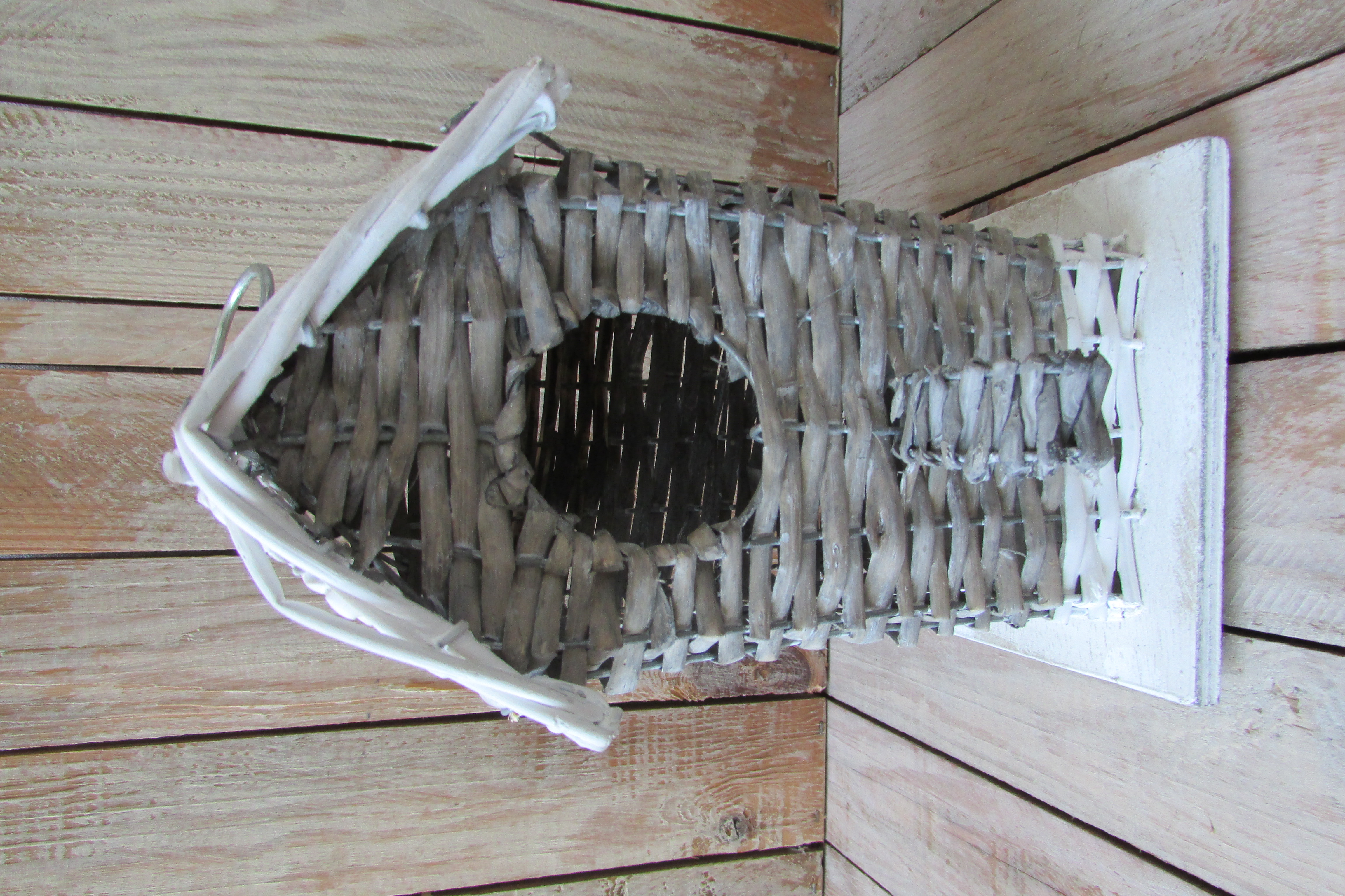 Vogelhuisje wit naturel 23 cm