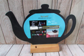 Krijtbordje theepot 33x24 cm (W78)