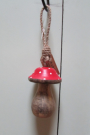 Paddenstoel aan touw  8 cm(P13)