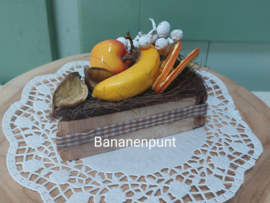 Feest op tafel  6 taartpunten  van hout en droogmaterialen (thuisworkshop) 2