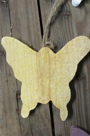 Vlinder 10 cm geel