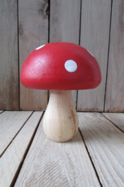 Paddenstoel rood/wit 13 cm (P5)