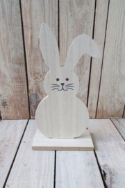 Haas/konijn hout naturel (nr6) 20 cm