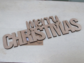 Merry Christmas tekstbord hout, met magneetjes 26x8 cm