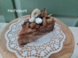 Feest op tafel  6 taartpunten  van hout en droogmaterialen (thuisworkshop) 2
