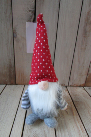 Kerstkabouter rood/ wit 24 cm