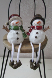 Sneeuwpop met bungelbeentjes 2 stuks (BB40)