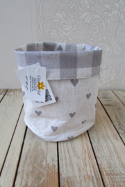 Broodmandje hartjes grijs  Clayre & Eef