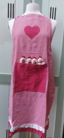 Keukenschort  kip rood