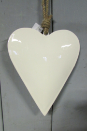 Hart metaal wit 16x16x20  cm