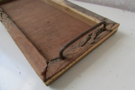 Houten plateau met handvaten 50x20  cm