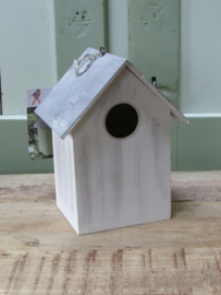 Vogelhuis wit 17x13 cm