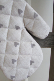 Ovenwant hartjes grijs  Clayre & Eef