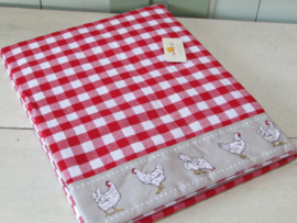Tafelkleed Little Chicken-rood-Clayre & Eef-130x180 cm