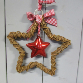 Ster 20 cm met rood sterretje (nr38)