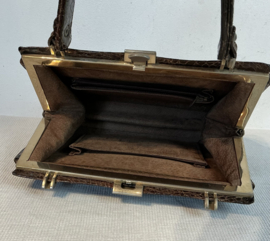 speciale ruime slangen lederen tas