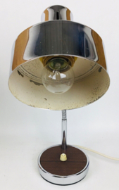 industrial metal desk table  gooseneck lamp Italy 60s
