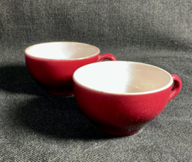 bordeauxrode kopjes set , 2 tuks