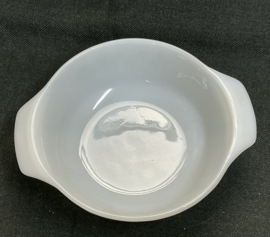 Fire King, ovenschaal  rond  , groen deco, 19 cm x 6 cm