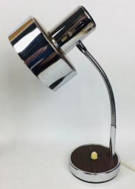 industrial metal desk table  gooseneck lamp Italy 60s