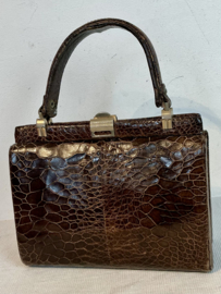 speciale ruime slangen lederen tas