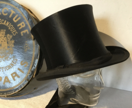 antieke zijde pop-up hoed claque chapeau , Paris