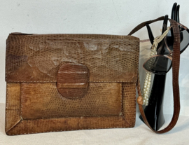 speciale ruime slangen lederen tas