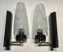 pair (2) of vintage Modernist mid century design Wall Light scones