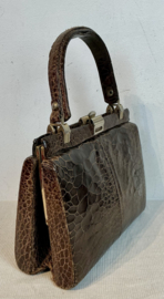 speciale ruime slangen lederen tas