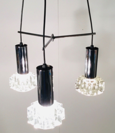 Vintage modernist ceiling light lamp metal and glass