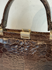 speciale ruime slangen lederen tas