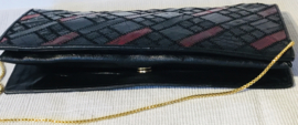 lederen patchwork schoudertas -handtas clutch