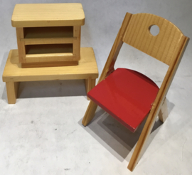 siso poppenmeubeltjes hout , jaren 70