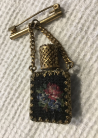 miniatuur parfumflesje, broche ,jaren 50 uit Wenen