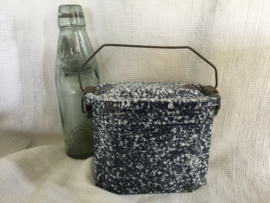 emaille  lunchbox blauw