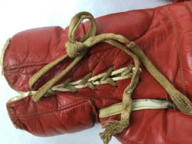 MATCH Vintage rode leren bokshandschoenen 14OZ