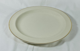 diner, plat bord,  gebroken wit gouden rand