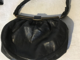 " comtesse " lederen art nouveau tasje , zwart leder