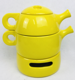 GABBIANELLI Vintage design yellow ceramic tea coffee set by Liisi Beckman Italy