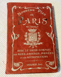 Prachtige oude gids Paris,  met stadskaart  , jaren 20