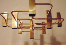 Mid century brass Gaetona SCIOLARI ceiling light, Italian design